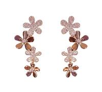 Blumen baumeln Statement-Ohrringe Blumen-Patchwork-Ohrringe Boho-Ohrringe Statement-Ohrstecker für Frauen Mädchen Geburtstagsgeschenke Ohrringe Hellblau Silber (A, One Size)