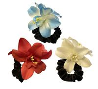 Blumen haargummis 3 Stück scrunchies flower hawaii Haarband Elastische Haarbänder Haarseil Haar Gummibänder haarringe Poolpartys Strandurlaube Kreuzfahrten Urlaub Einkaufen Fotoshootings