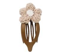 Blumen Haarspange für Damen, Leichte Duckbill Klammer mit Starkem Halt | Khaki, Kunststoff und Kunstharz mit Garn, Zartes Design, für Dates und Reisen