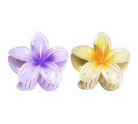 Blumen Haarspangen,2 PCS Niedliche Acryl Haarklammern für Frauen Hawaii Rutschfeste Haar Jaw Clips Große Blumenförmige Krallenklammern Klauen Haarspangen für Dickes Dünnes Haar