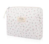 Blumen -Make -up -Tasche Kleine Kosmetikbeutel fr Frauen Mdchen se Baumwoll -Make -up -Tasche gesteppte Make -up -Taschen Blume Reisen Toilet