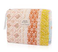 Blumen-Make-up-Tasche Kleine Kosmetikbeutel fr Frauen Mdchen Ses Baumwoll-Make-up-Tasche gesteppte Make-up-Taschen Blume Reisen Toilettenorga