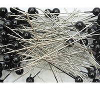 Blumen-Senf Perkopf- Decon. 4 mmØ x 40mm 150 Stück Perlen-Nadeln Deko-Nadeln Perle (schwarz)