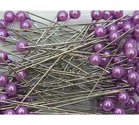 Blumen Senf Perkopf- Decon. 4 mmØ x 40mm 150 Stück Perlen-Nadeln Deko-Nadeln Perle (violett)