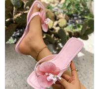 Blumen Strandschuhe, 2025 neue flache Pantoffeln für Frauen, bequemer Urlaubsstil, Damen Lässig Outdoor Slide Sandalen in Große Größen