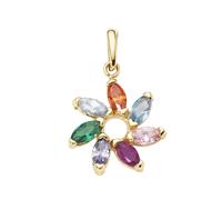 Luigi Merano Anhänger Blüte mit bunten Zirkonia, Gold 375 Onesize