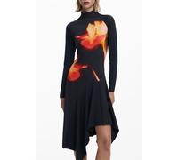 Blumendruck Asymmetrisches Kleid L