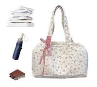 Blumenreise Reisetasche Für Frauen, Niedliche Gestepte Blumenpuffer Workout Sport Tragen Tasche, Blumenklotz -Leinwand Schulterbeutel Mit Bu g, wasserdichte Schultertasche Für Wanderkurse Pendeln