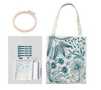 Blumenstickerei-Set für Anfänger, Handstickerei-Sets für Erwachsene mit Stickmustern, Stickrahmen und Anleitung, DIY-Stickerei-Bastelsets für Erwachsene, Handarbeitsstoff Nähset