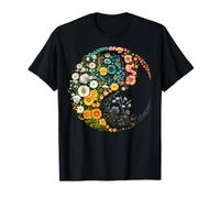Blumentaoismus Yin Yang Symbol auf Zen Taijitu Yin Yang T-Shirt