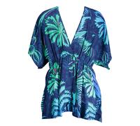 Blumiges Tropenprint Mini-Kleid XL