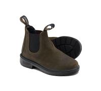 Blundstone Kinder Chelsea Boots #2496 Dark Olive Waxed Suede (Kids) Brown -K9UK