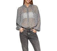 Leicht transparente Chiffonbluse mit Puffärmeln 42 grau 2149904.96A3.42