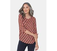 Bluse 3/4-Arm mit grafischem Druck braun 48