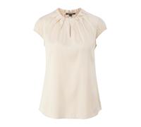Comma Satinbluse mit Raffung – Satin, Rundhals, 95% Polyester, 5% Elasthan, Beige, Gr. 36