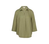 Hemdbluse S.OLIVER, Damen, Gr. 40, summer khaki, Web, Obermaterial: 52% Leinen, 48% Viskose, unifarben, regular fit normal, V-Ausschnitt, Manschette, Blusen Hemdbluse, mit 3/4-Ärmeln (64417869-40) sum