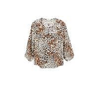 s.Oliver Damen Bluse - Relaxed Fit, All-Over-Print, Raglanärmel mit Gummibündchen, Raffung