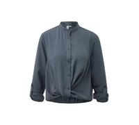 Crepebluse QS, Damen, Gr. 42, blau (mid grau), Obermaterial: 100% Polyester, unifarben, bequem, Manschette, Blusen, mit fixiertem Knotendetail (86394261-42) mid grau