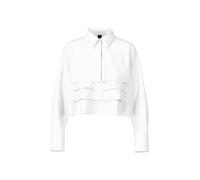 Marc Cain Cropped Hemdbluse mit Knopfleiste in Weiss, Größe 42