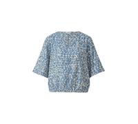 Shirtbluse S.OLIVER, Damen, Gr. 42, cobalt aop, Web, Obermaterial: 82% Viskose, 18% Polyamid, bedruckt, weit hüftlang, V-Ausschnitt, weit abgesteppt, Blusen, weite Passform, V-Ausschnitt (25943053-42)