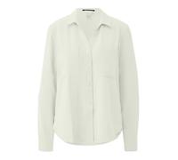 Langarmbluse QS, Damen, Gr. 44, weiß, Web, Obermaterial: 100% Polyester, unifarben, tailliert hüftbedeckend, V-Ausschnitt, mit Knopf krempelbar,mit Knöpfen, Blusen, mit Knopfleiste und Brusttaschen (2
