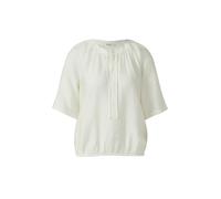 Klassische Bluse S.OLIVER, Damen, Gr. 46, sanftes weiß, Web, Obermaterial: 84% Viskose, 16% Polyamid, unifarben, relaxed fit normal, Rundhals, gerader Abschluss, Blusen Klassische Bluse, mit All-Over