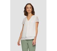 Layering-Bluse aus Chiffon 46 creme