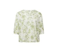 Bluse aus Seersucker mit Raffungen 54 creme|grün 2181225.02A4.54