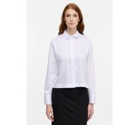 eterna Mode Satin Shirt Bluse, unifarben, Oversize-Fit, Langarm, Weiß, Gr. 46