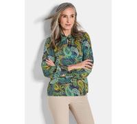 Schlupfbluse GOLDNER "Viskose-Satin-Bluse mit Paisley-Muster", Damen, Gr. 48, grün (smaragd, gemustert), Obermaterial: 100% Viskose CV., Modisch, Blusen Schlupfbluse, Paisley-Muster (98291867-48) smar