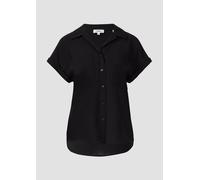 Bluse aus strukturiertem Viskosemix mit aufgesetzter Tasche 44 schwarz 2171206.9999.44