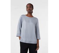 Bluse aus Viskose mit 3/4-Ärmeln und Schlitzdetails grau 44