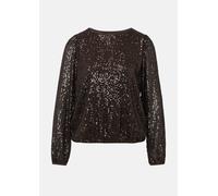 Comma Bluse mit Pailletten und Elastikbündchen