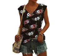 Bluse Damen Elegant ärmellose t-Shirt Crop Tops Shirt Oberteile Weiß Frauen Kleidung Schwarz Frau Sommer Shirts Top Damen V-Ausschnitte Tshirt Casual Rundhals Klamotten Teenager Mädchen