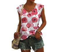 Bluse Damen Elegant ärmellose t-Shirt Crop Tops Shirt Oberteile Weiß Frauen Kleidung Schwarz Frau Sommer Shirts Top Damen V-Ausschnitte Tshirt Casual Rundhals Klamotten Teenager Mädchen