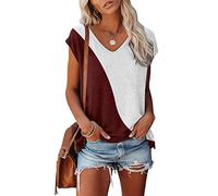 Bluse Damen Elegant ärmellose t-Shirt Crop Tops Shirt Weiß Oberteile Frauen Schwarz Kleidung Sommer Shirts Top Damen V-Ausschnitte Tshirt Casual Rundhals Klamotten Teenager Mädchen