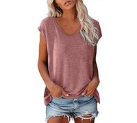 Bluse Damen Elegant ärmellose t-Shirt Crop Tops Shirt Weiß Oberteile Frauen Schwarz Kleidung Sommer Shirts Top Damen V-Ausschnitte Tshirt Casual Rundhals Klamotten Teenager Mädchen