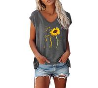 Bluse Damen Elegant ärmellose t-Shirt Crop Tops Shirt Weiß Oberteile V-Ausschnitte Tshirt Casual Frauen Schwarz Kleidung Frau Grau Sommer Shirts Top Rundhals Klamotten Teenager Mädchen