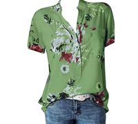 Bluse Damen Elegant Beim Druck Top Frauen Einfache Hemd Damenbluse Teenager Mädchen Lockere Blusen Oberteile Sommershirts Lässige Lockere Longshirt Tops T-Shirts Blusen für Frauen