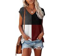 Bluse Damen Elegant Crop Tops ärmellose t-Shirt Mädchen Weiß Oberteile Frauen Schwarz Kleidung Frau Grau Sommer Shirts Top Damen V-Ausschnitte Tshirt Casual Rundhals Klamotten Teenager Mädchen