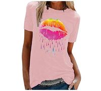 Bluse Damen Elegant Frauen Bluse Tops Teenager Mädchen Sommershirts Kurzarm Tunika Große Größen Bluse Elegant Oberteil Farbverlauf Lässige Lockere Longshirt Blusen für Frauen