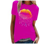 Bluse Damen Elegant Frauen Bluse Tops Teenager Mädchen Sommershirts Kurzarm Tunika Große Größen Bluse Elegant Oberteil Farbverlauf Lässige Lockere Longshirt Blusen für Frauen