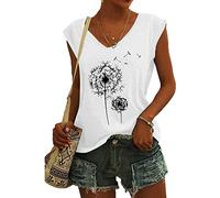 Bluse Damen Elegant Kurzarm Tops Shirt ärmellose t-Shirt Weiß Oberteile Frauen Schwarz Kleidung Frau Grau Sommer Shirts Top Damen V-Ausschnitte Tshirt Casual Rundhals Klamotten Teenager Mädchen