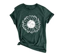 Bluse Damen Elegant Lässige T-Shirt Bluse Frauen O-Ausschnitt Druckärmeln Damenbluse Teenager Mädchen Sommershirts Kurzarm Sommerbluse Sexy Bunt Tunika Oberteil