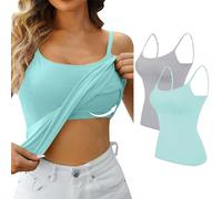 Bluse Damen Elegant Sale BH Hemden Damen Ohne Bügel Baumwolle Unterwäsche Hemden Tank Top Mit Integriertem BH Ärmellos Unterhemden Camisole Shirts Sports Bra Padded Damen Unterziehrolli