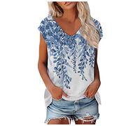 Bluse Damen Elegant T-Shirt Crop Tops Shirt Oberteile Frauen Schwarz Kleidung Frau Sommer Shirts Top Damen V-Ausschnitte Tshirt Casual Druck Oberteile Damen Sommer Tops Teenager Mädchen