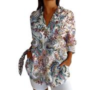 Bluse Damen Langarm V-Kragen Casual Geschäft Damentunika Button-Down Shirts Bügelleichtes Tops Blusen Modern Oberteil Hemd Für Den Alltag Blau Khaki Rosa Weiß Pink Dunkelblau Mehrfarbig