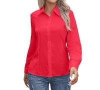Bluse Damen Mit Langarm Umlegekragen Regular Fit Stretch Einfarbig Vielseitig Für Business Und Freizeit Aus Elastischem Material Modische Hemdbluse Damen Im Klassischen Look