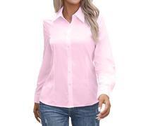 Bluse Damen Mit Langarm Umlegekragen Regular Fit Stretch Einfarbig Vielseitig Für Business Und Freizeit Aus Elastischem Material Modische Hemdbluse Damen Im Klassischen Look
