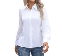 Bluse Damen Mit Langarm Umlegekragen Regular Fit Stretch Einfarbig Vielseitig Für Business Und Freizeit Aus Elastischem Material Modische Hemdbluse Damen Im Klassischen Look